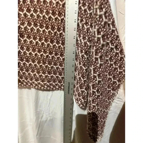 Simply Noelle Multicolor Crochet Chunky Knit Cape Poncho Sweater Button Collar - Picture 9 of 9